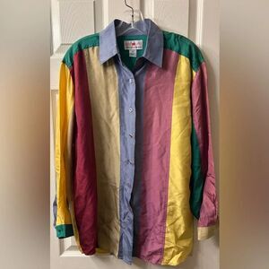 Stunt collections Multicolor vintage Men's 100% silk dress Shirt size s